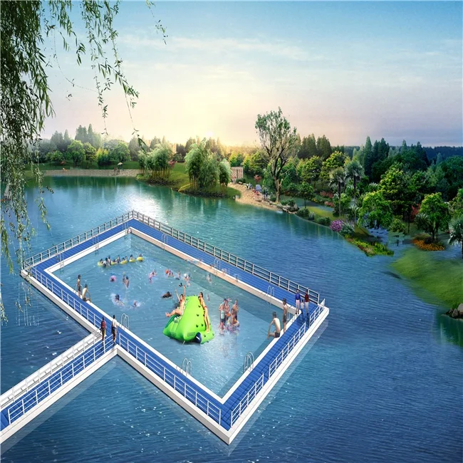 Water golf platform water sports plastic pontoon show small water performance stage manufacturers for sale