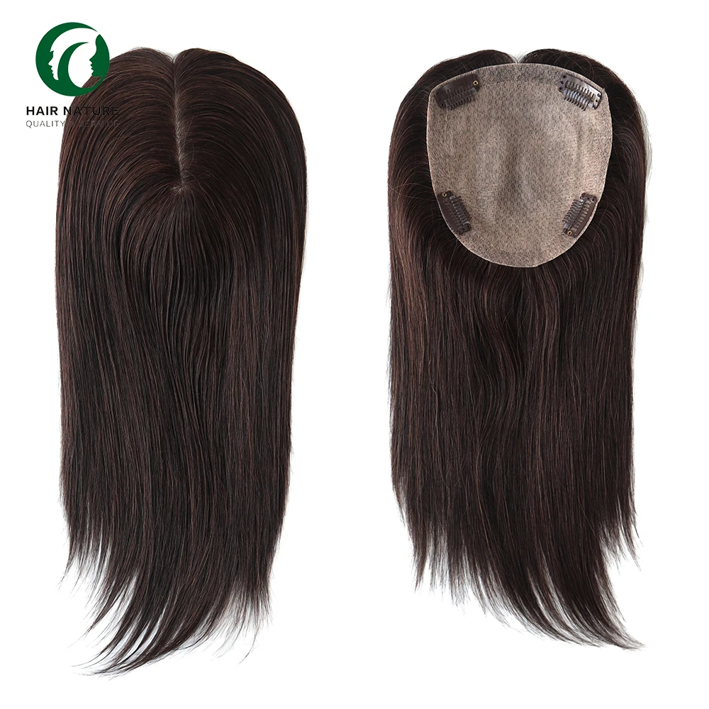 Silk Base Hair Topper 100% Real Chinese Cuticle Remy Hair Pieces for Women Clips in