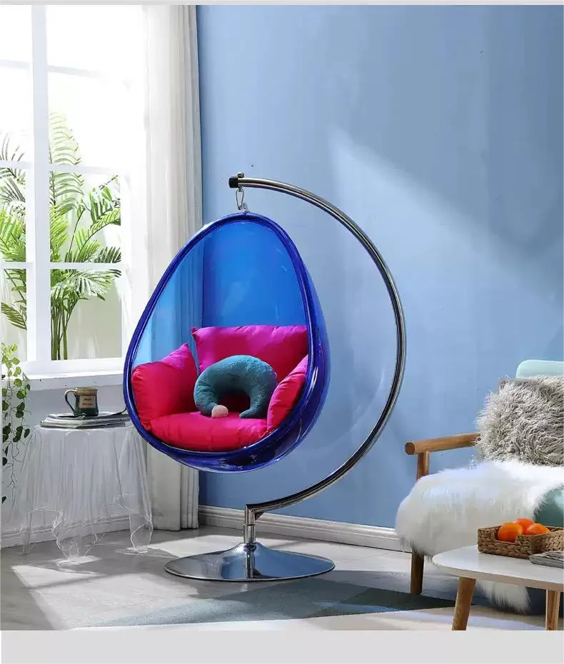 Outdoor Floor Stand Bubble Chair Living Room Garden Swing Chair Egg Shape Luxury Acrylic Hanging Chairs
