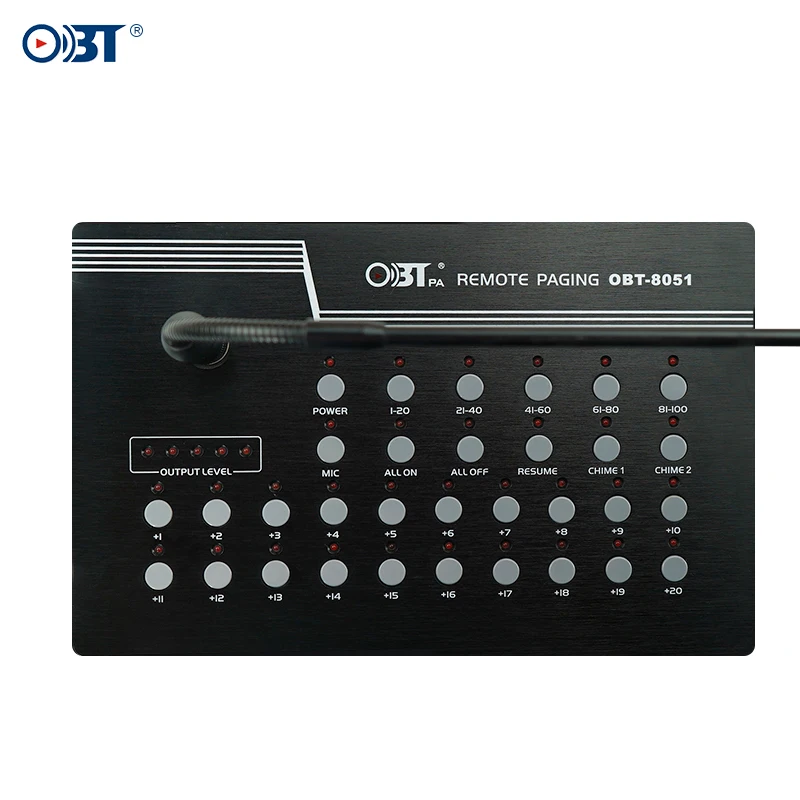 OBT-8051 с дистанционным цифровым управлением зоны оповещения по громкой связи с микрофоном для акустическая система