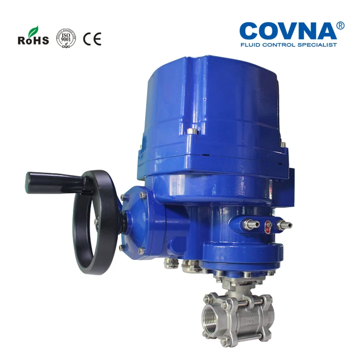 COVNA Motorized Valves 110V 220V Explosion-proof rs 485 2 inch Electric Actuator 3-Piece Ball Valve