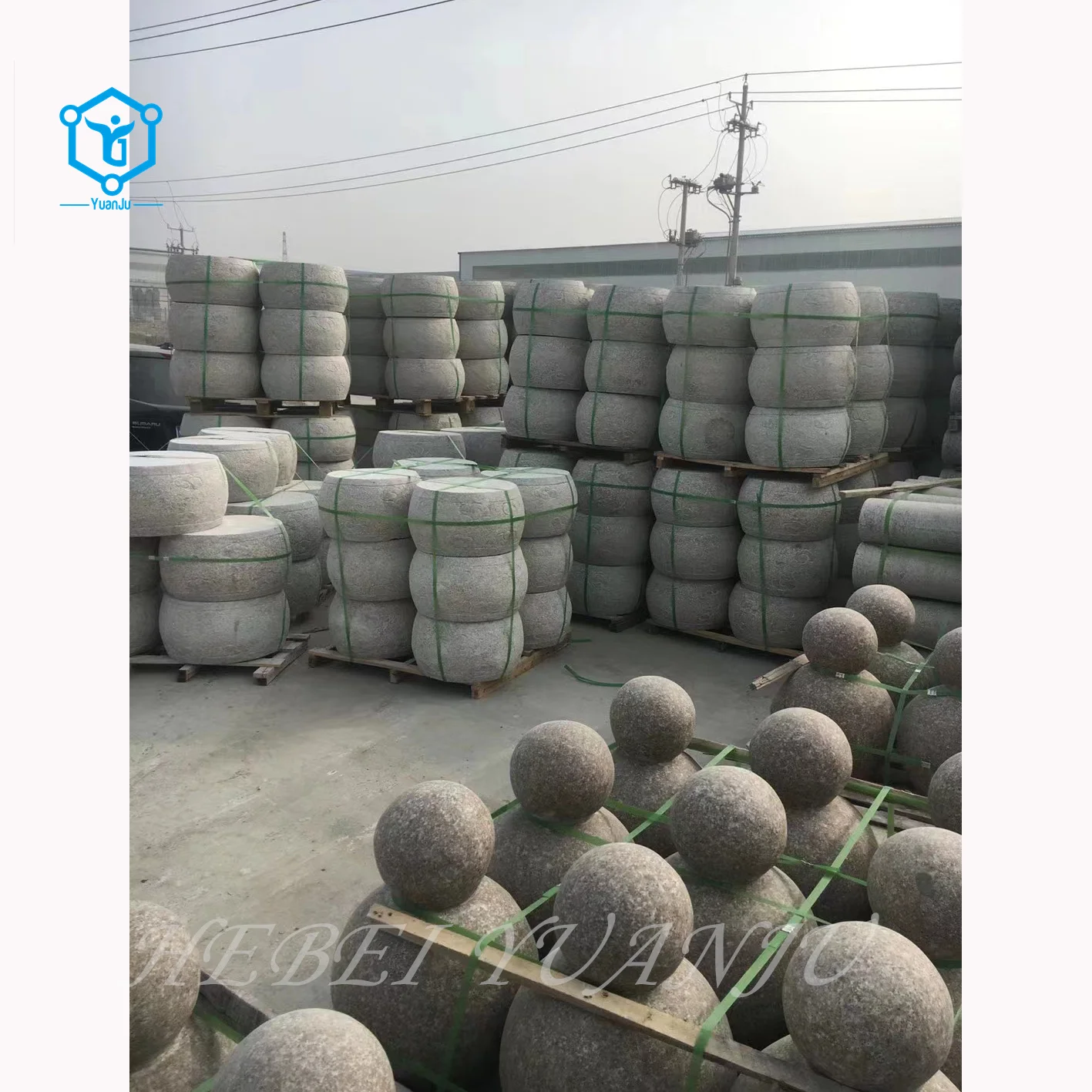 Polished round granite garden balls blasted granite kerbstones