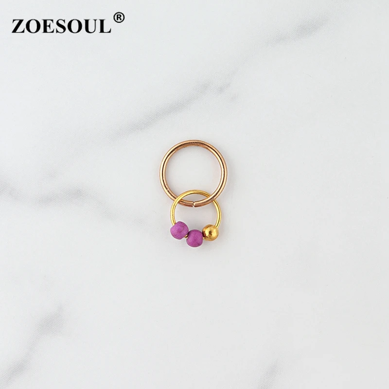 Zoesoul Wholesale Purple Elephant Shell Dreadlock Ring Loc Jewelry set Hair Jewelry