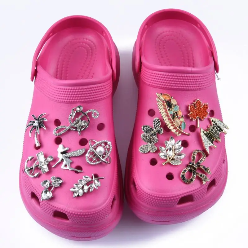 Bling Alloy Rhinestone dragonfly rose insect owl for clog designer shoe charms shoes decoration ornament Xmas gift