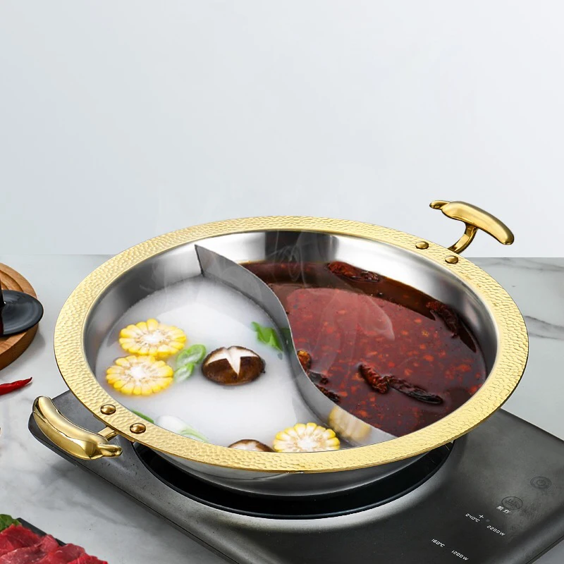 Hot Pot Induction Cooker Chinese Pot Stainless Steel Hotpot With Lid Cooking Pots For Kitchen Cookware