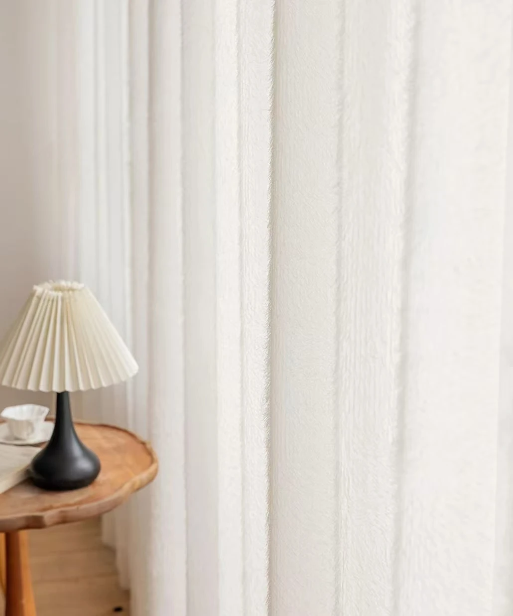 2024 New Arrival Light Weight Luxury Grey Hairy Sheer  Curtain Fabric For Living Room Hometextile