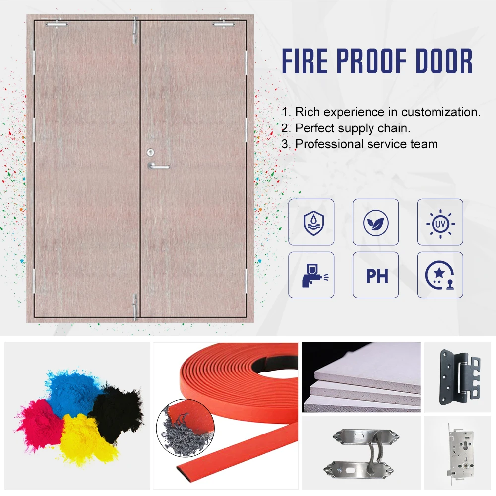 Customized Fire Rated Door Safety Fire Resistant Ratedr Steel Door