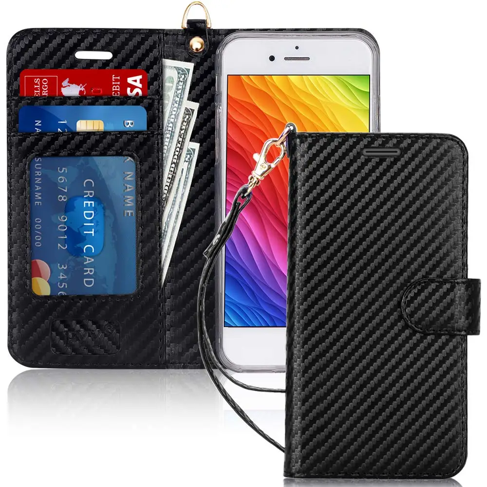 Luxury PU Leather Wallet Phone Case with Card Holder Flip Kickstand Cover Rose Gold Designed for iPhone SE Case 2022