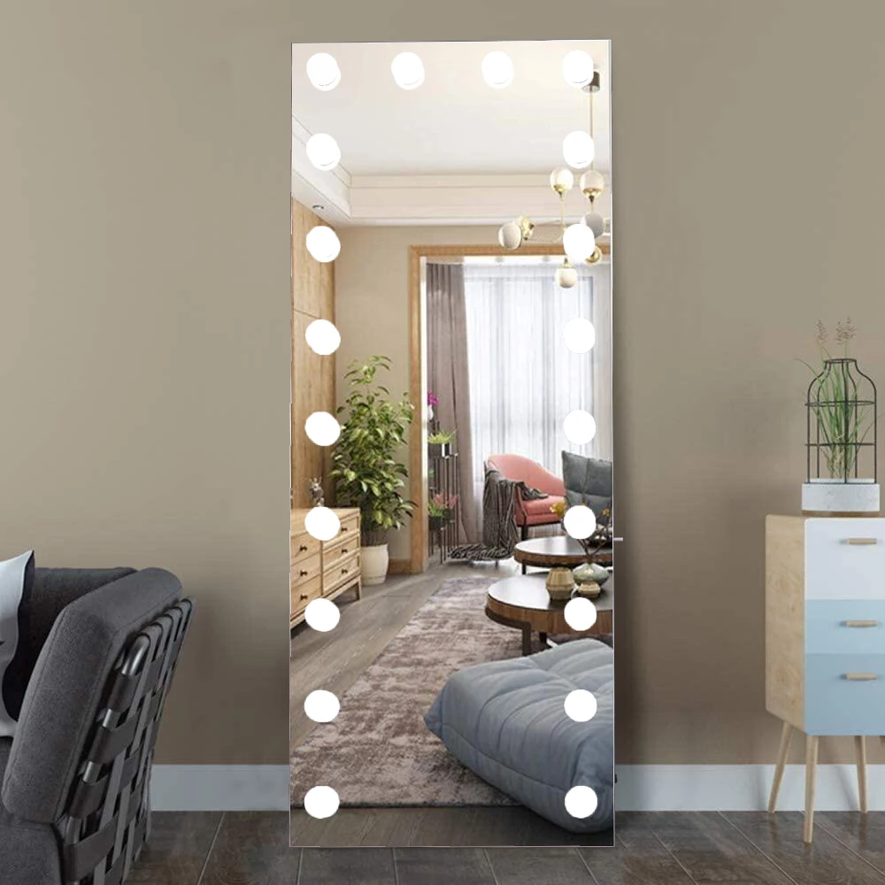 Hollywood Full Length Smart Salon Standing Makeup Vanity Body Floor LED Room Mirror
