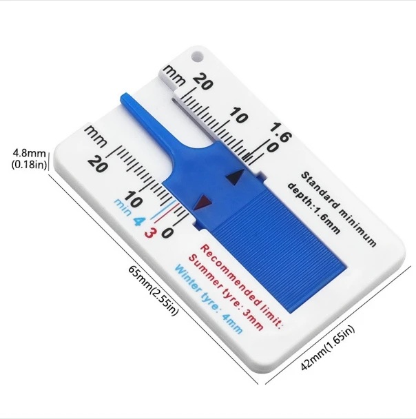 Vernier depth caliper, tire pattern depth gauge, tire pattern depth gauge  portable plastic tire pattern depth gauge 0-20MM