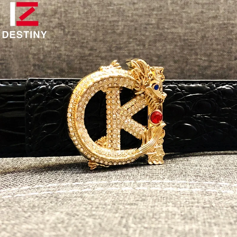 Оптовая продажа с фабрики, новейшая мода, пряжка со стразами и драконом, Известный дизайнерский роскошный брендовый мужской кожаный ремень