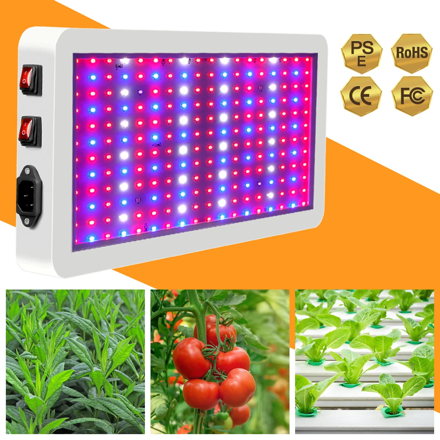 LED Grow Light 2000W Водонепроницаемый Phytolamp светодиодов чип обработки растений для роста бесплатная доставка 265V Полный спектр освещения