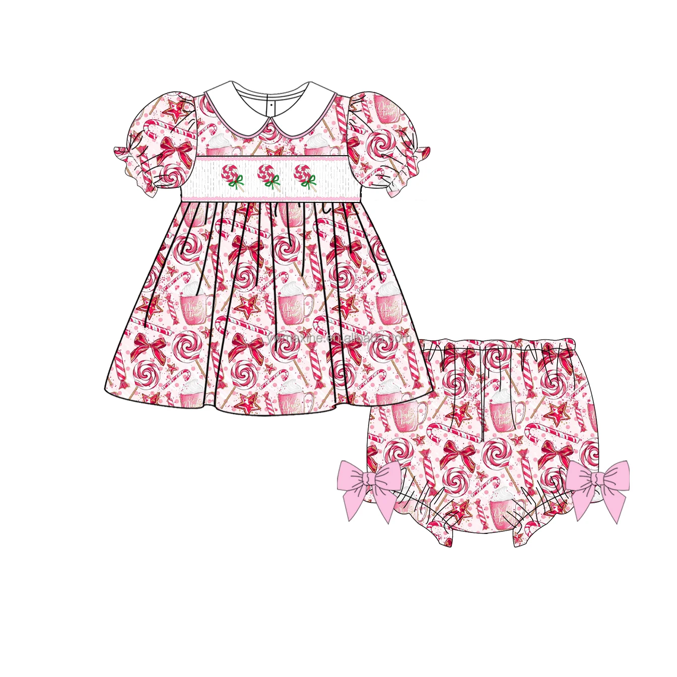 Maxine Children Clothing Sets Summer Boutique Baby Girl Causal Dresses Toddler Smocked Dress