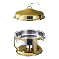 Drop Shipping  Food warm Buffet Stove Hanging Hinged Lid Gold Commercial Stainless Steel Buffet Stove