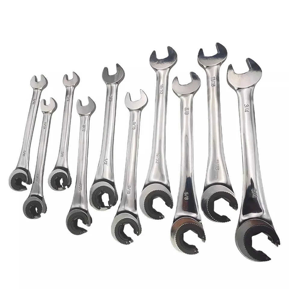 Customized OEM Mini Multi Sizes Chrome Vanadium Steel Combination Ratchet Spanner Wrenches Set