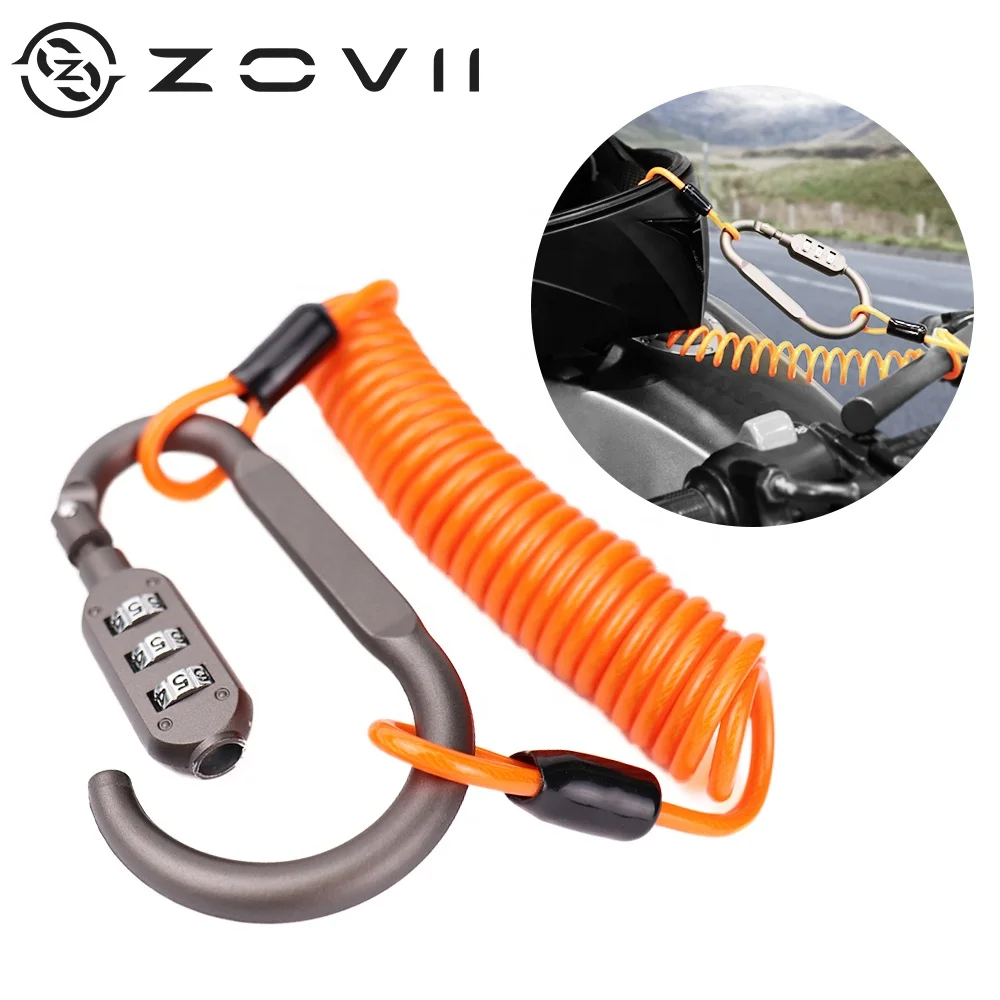 Cycling Accessory Bike Helmet Lock 3 Digit Combination Motorcycle Helmet Lock E Scooter Cable Anti Theft Lock