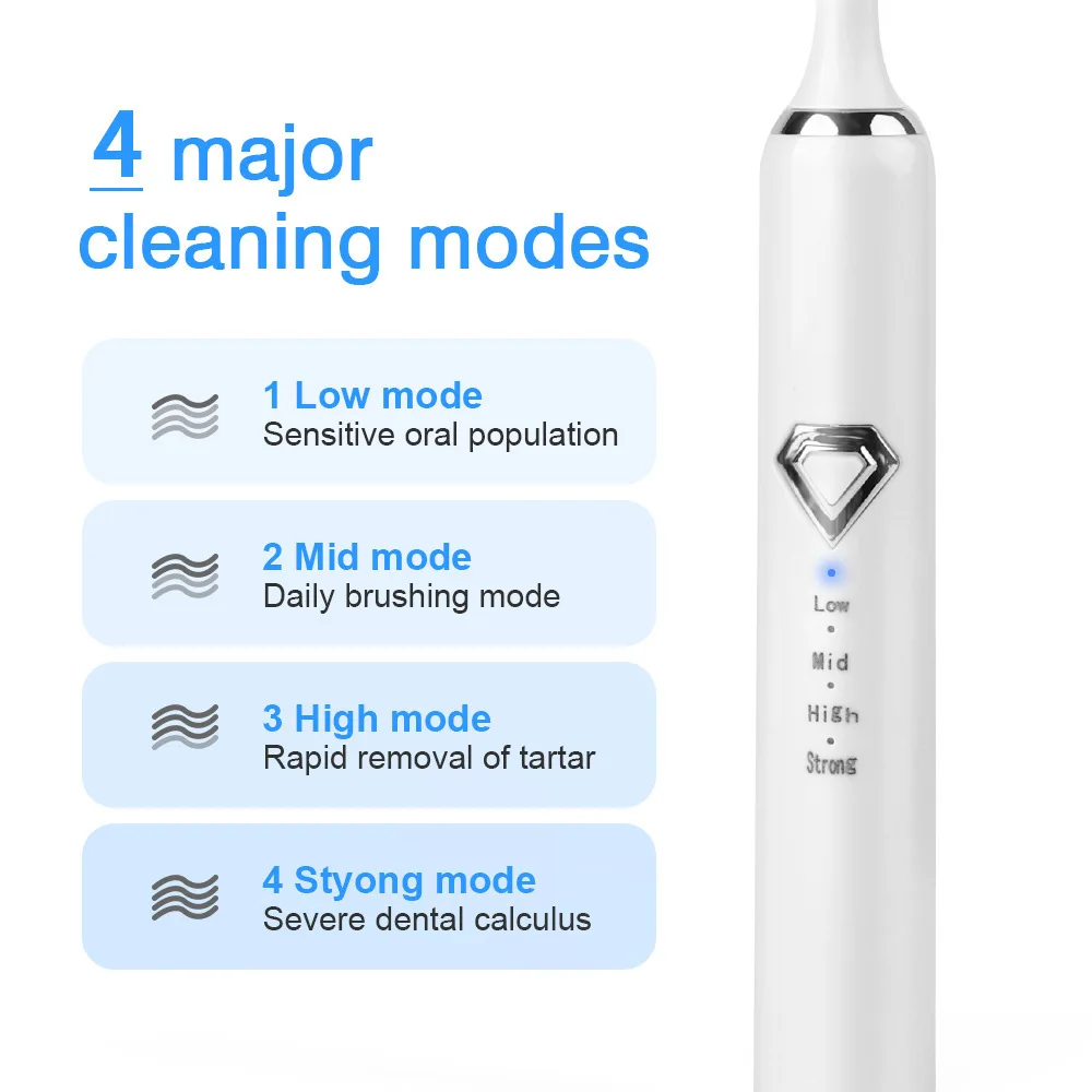 Teeth Whitening Machine with Laser Bleaching Accelerator Rechargeable Ultrasonic Tooth Cleaner Electric Dental Calculus Remover