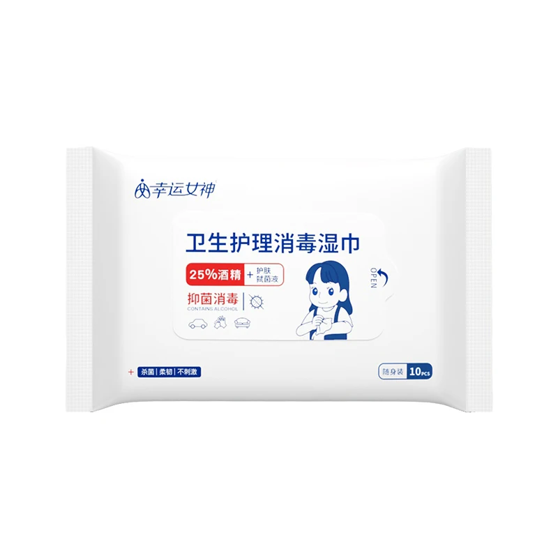 Bulk Wholesale 10Pcs Bag Alcohol Prep Pads 25% Alcohol Hand Sanitizer Wipes