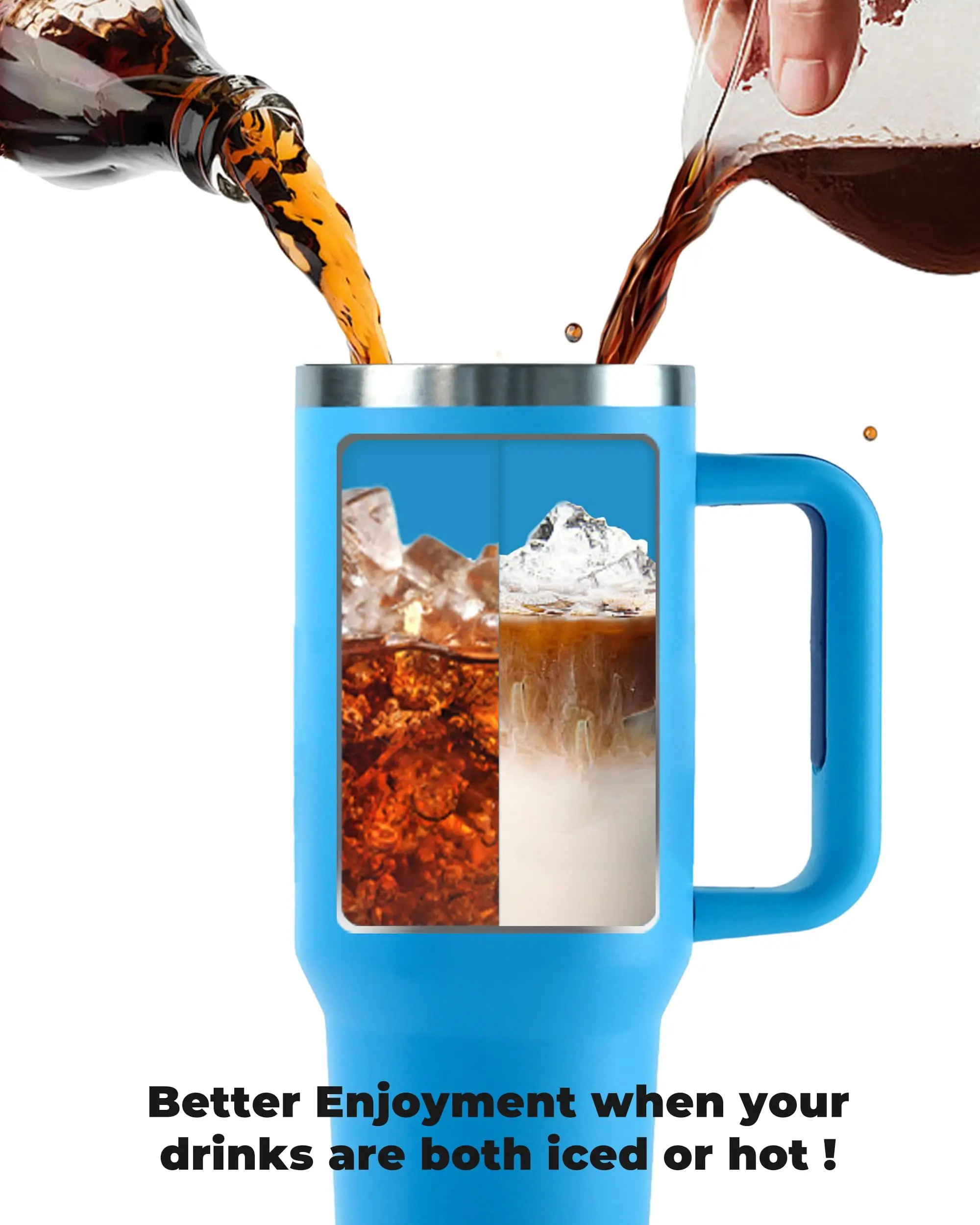 2-In-1 Drink Separator Silicone Liner For Stanley Cup 40 Oz  Reusable Inner Tray For Juice Coffee Cola