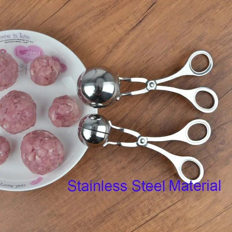 Kitchen Convenient Meatball Maker Stainless Steel Stuffed Meatball Clip DIY Fish Meat Rice Ball Maker Meatball Mold Tools 2020