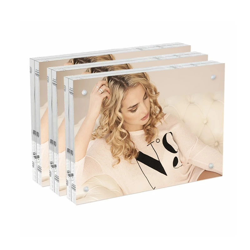 borlun new acrylic 2x2 photo picture magnetic frames stand card with magnets acrylic large 23x35