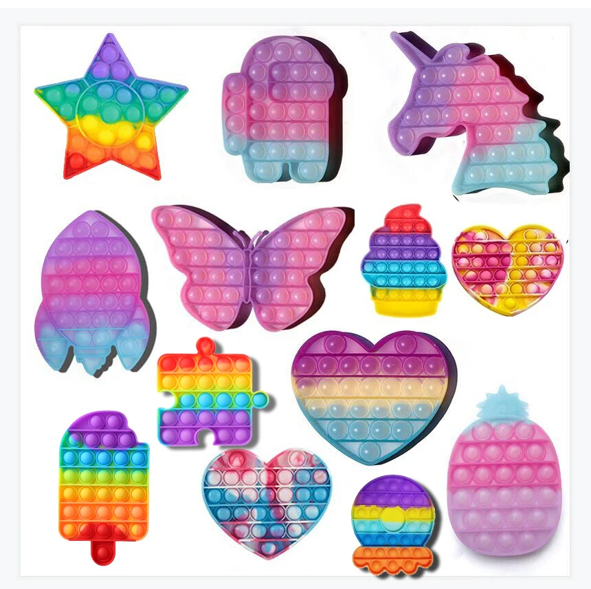 2 Packs sensory squishy toys octopus pineapple dinosaur ice cream big small amounts jumbo push pop game fidget toys for kids