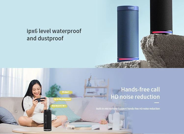 E12 IPX6 Водонепроницаемый 10 Вт высокомощный наружный портативный karoke midrange глубокий бас tws-динамик с микрофоном