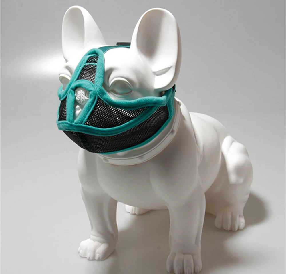 breathable anti-dropping pet muzzles face shield accessories short snout dog mouth safety guard for large France bulldog