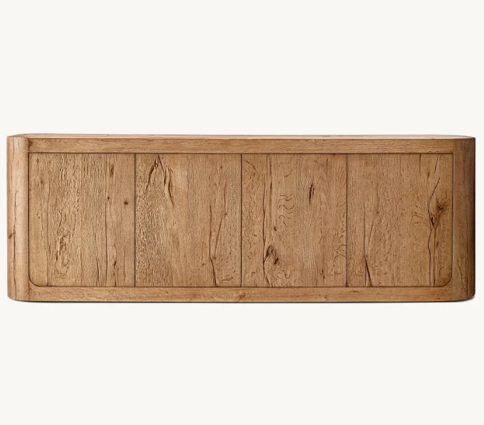 Modern Luxury TV Stand Set Home Furniture Solid Oak Wood Media Console