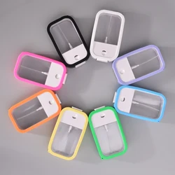 Low MOQ 45ml empty plastic hand sanitizer credit card mist spray bottle with silicone case and keychain