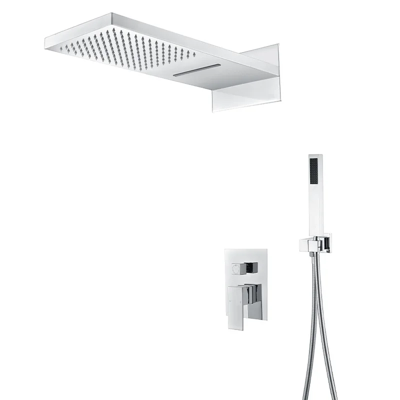 1008QH Contemporary Single-Handle Thermostatic Shower Panels Metered Bath Shower Faucets Ceramic Valve Bathroom Build-In Set