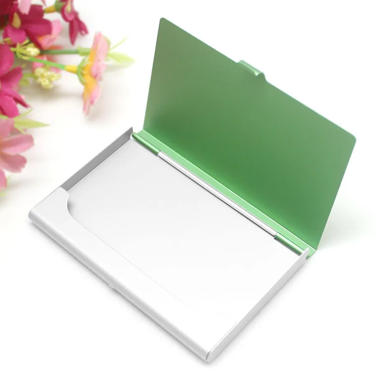 Custom Laser Logo Business Gifts Card Holder Aluminum Metal RFID Blocking Credit Card Holder