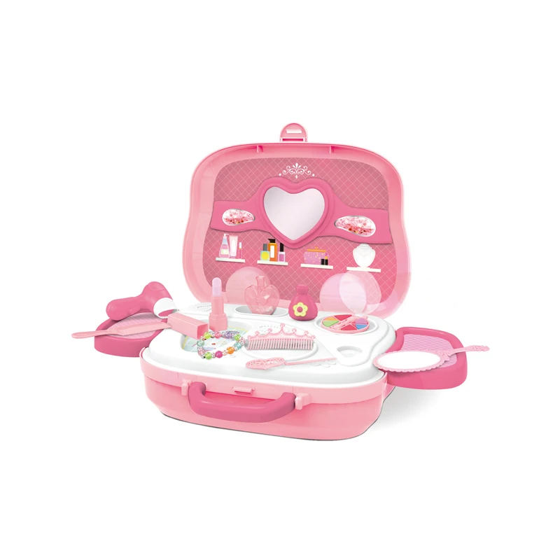 Pretend play plastic educational lovely handcart dresser toy for kids