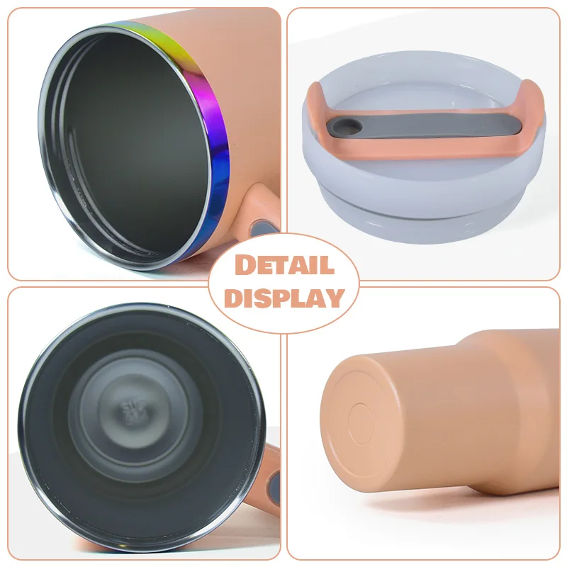 USA rainbow gold plated 40oz tumbler with handle holographi stainless steel laser engraving blanks travel mug wholesale bulk