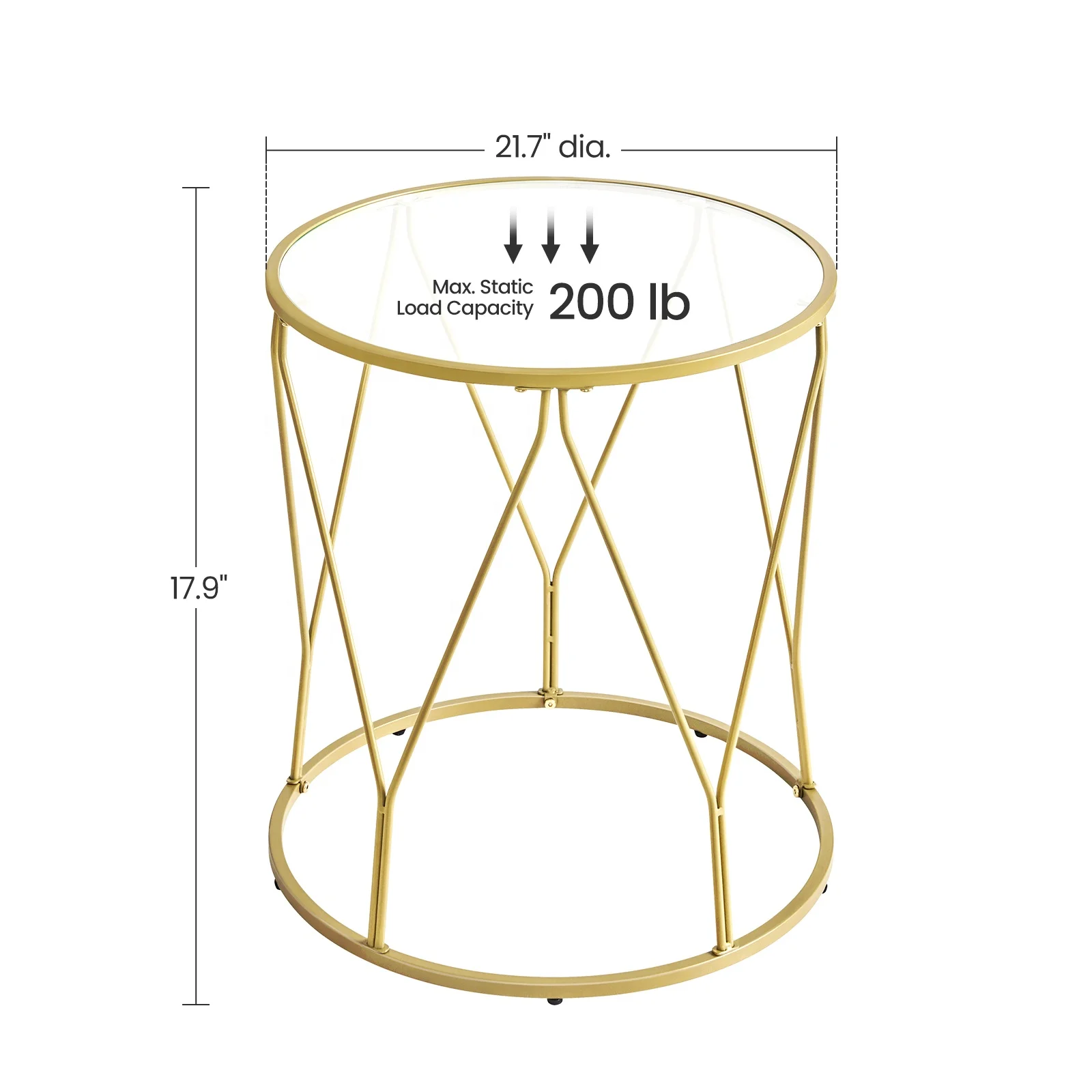 OEM Nordic Modern Luxury Gold Frame Wrought Iron Console Tempered Glass or Birch Wood Top Coffee Table