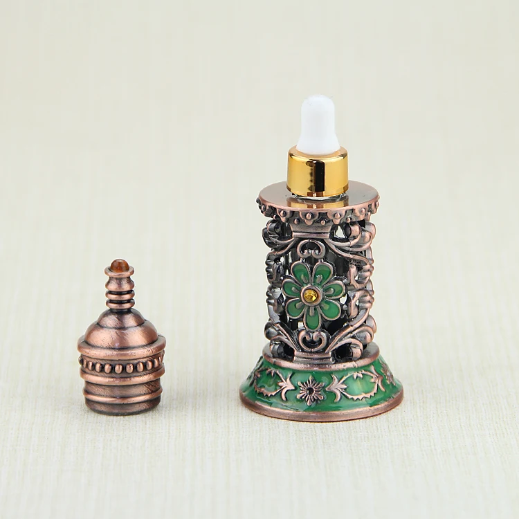 classic antique metal attar bottle Arab essential oil bottle