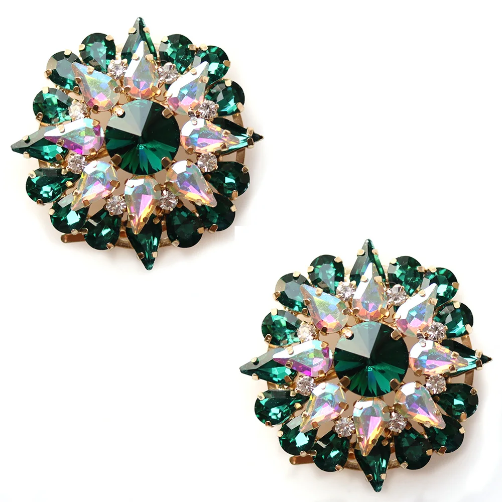 guangzhou new glass rhinestones shoe clips decoration accessories metal accessories for shoes shoe ornament buckle