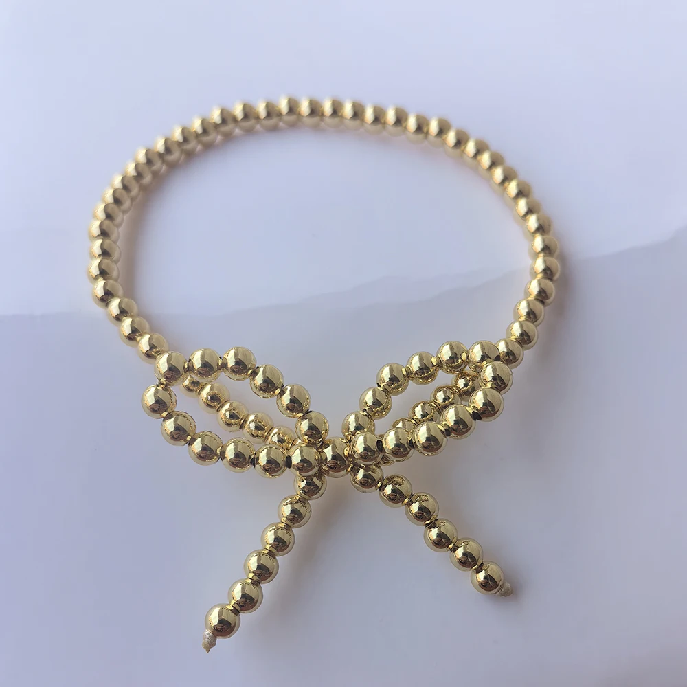 Custom Bow Bowknot Design alloy beaded Bracelet for Gifts Weddings