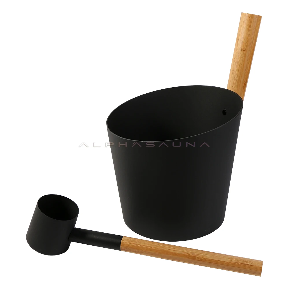 Alphasauna Sauna Accessories Aluminum Sauna Bucket And Ladle