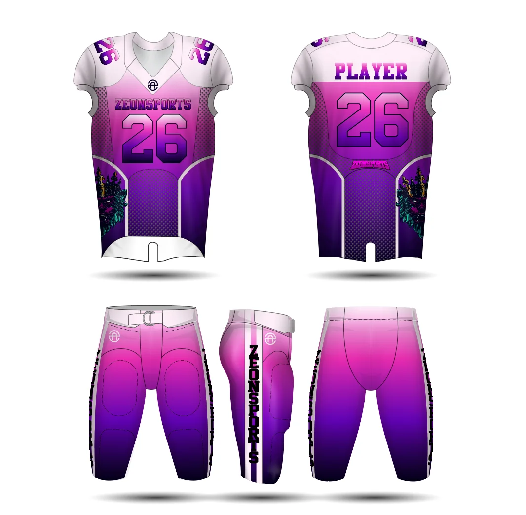 New arrival youth football jersey customized full sublimation American football uniforms