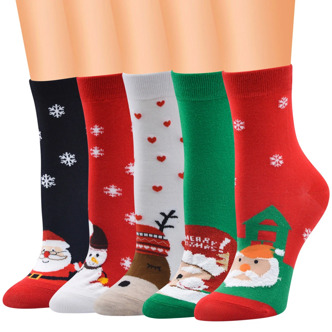 Fashion Christmas Socks Santa Claus Gift Kids Unisex Xmas Funny Socks FOR Lady Women Santa Stockings