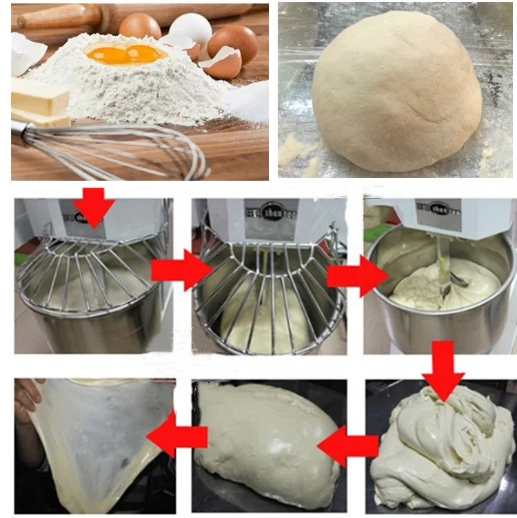 Automatic kitchen equipment bakery dough mixer machine bread dough mixer mixing machine factory supply