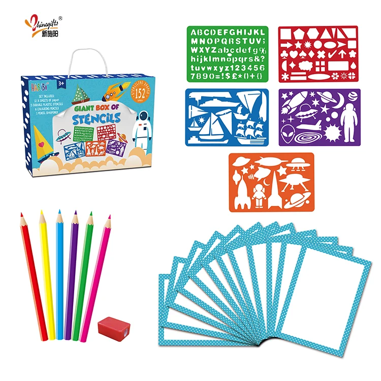 Good Design Plastic Drawing Board Set Early Childhood Educational Children Drawing Stencil