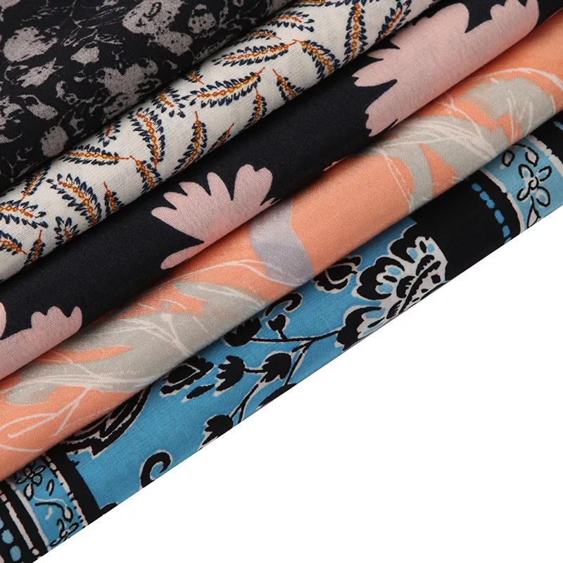 high quality breathable fabric viscose print weaving bamboo crepe viscose fabric
