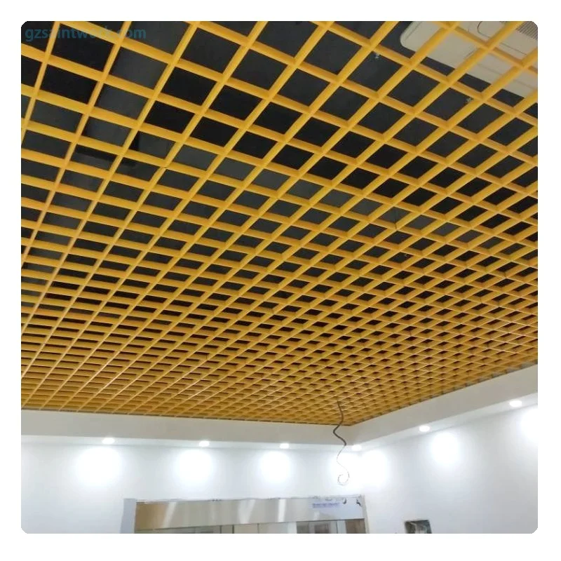 Suspended Aluminum Grid Ceiling Panel Fireproof Metal Slat Aluminum Grille Ceiling Pop False Ceiling Design for Hall Home Mall
