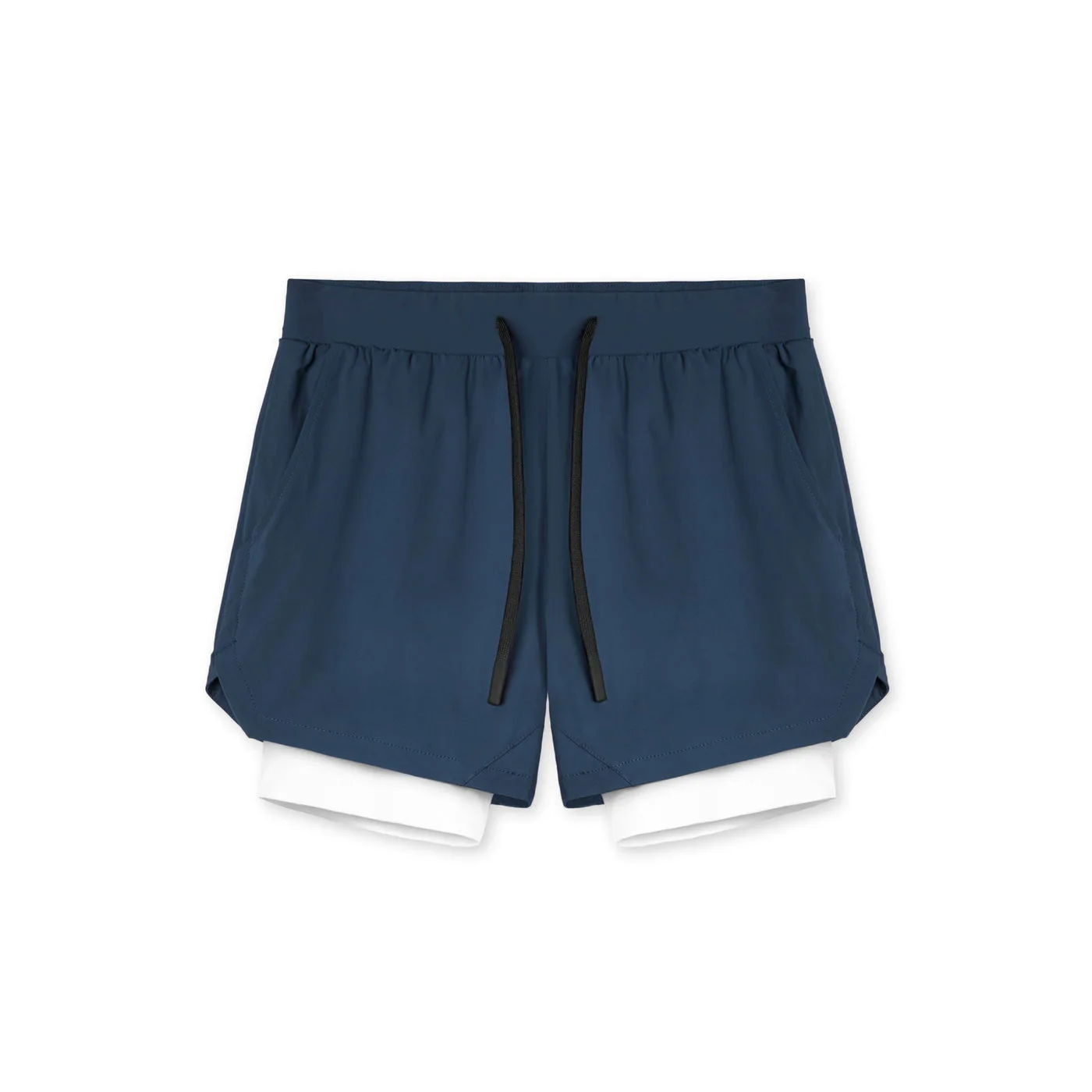 Beach Shorts Style Summer Two Layers Pocket Surf Pants Waist Quick Dry Casual Elastic Lace Men's Plus Size S-3XL Solid Color