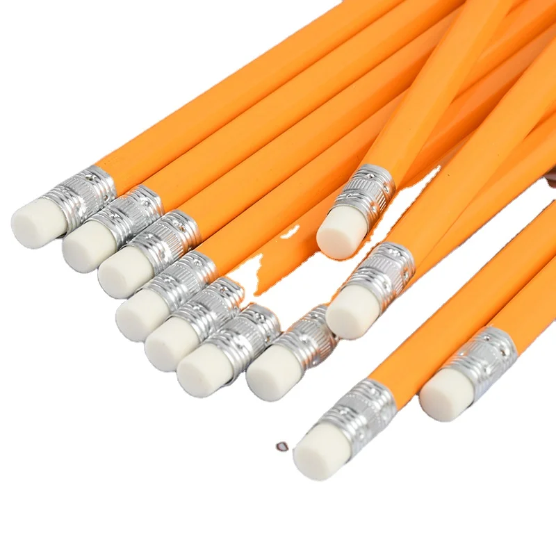 Горячая распродажа школьных канцелярских товаров дешевый деревянный карандаш высокое количество HB черный с ластиком