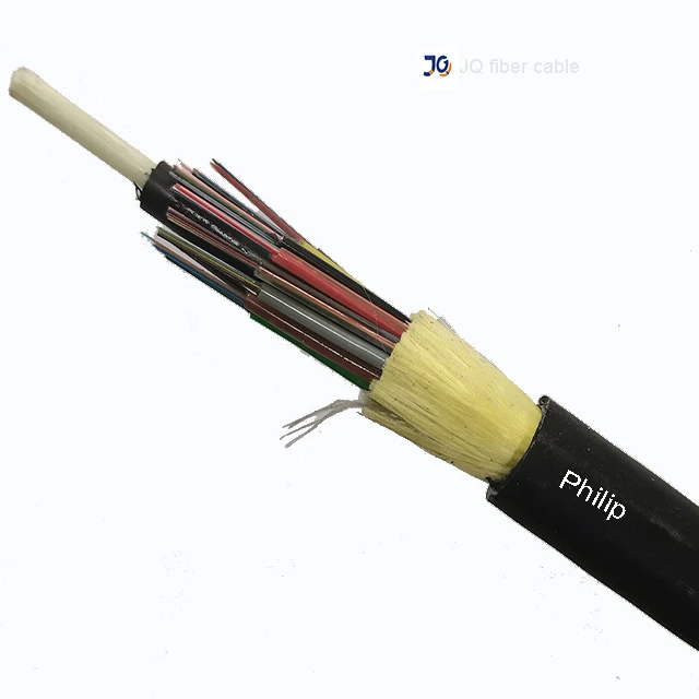 aramid yarn outdoor aerial all dielectric self-supporting span 100m  fibra optica 144 hilos ADSS  fibra optics cable