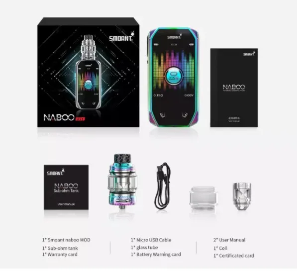 Новинка 2019 электронная сигарета Smoant Naboo 225 Вт набор для вейпа с атомайзером Sub Ohm 4 мл экран 2