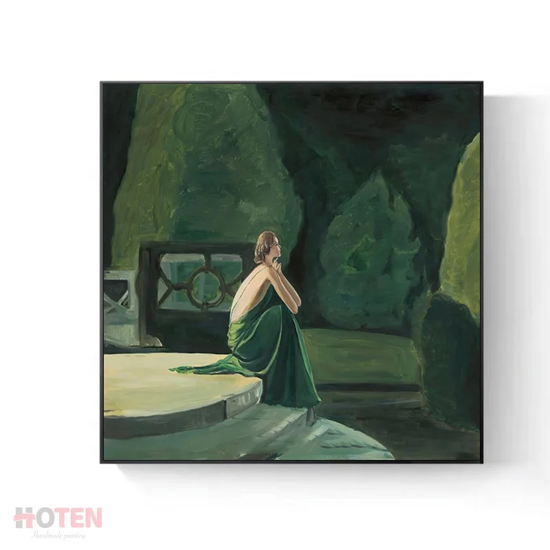 PROM girl oil painting Modern Handmade Dancing Dress Girl Portrait Oil Painting For Home Hotel Decoration Arts